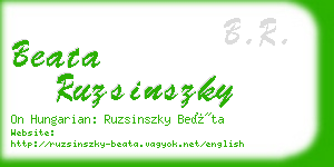 beata ruzsinszky business card